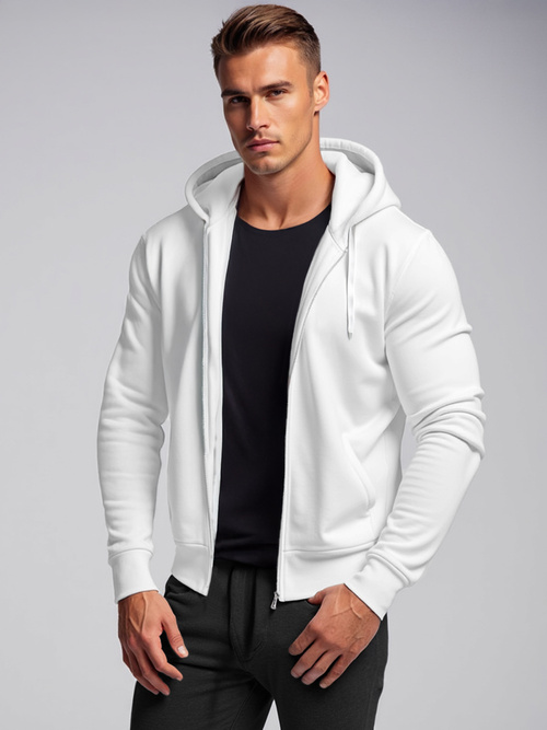 Herren Kapuzenpullover Weiß OZONEE JS/2008