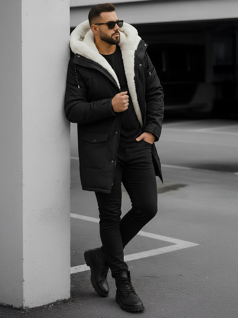 Herren Winterjacke Schwarz OZONEE JS/5M120/392Z