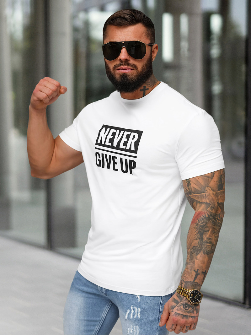 Herren T-shirt Weiß OZONEE NB/MT3133