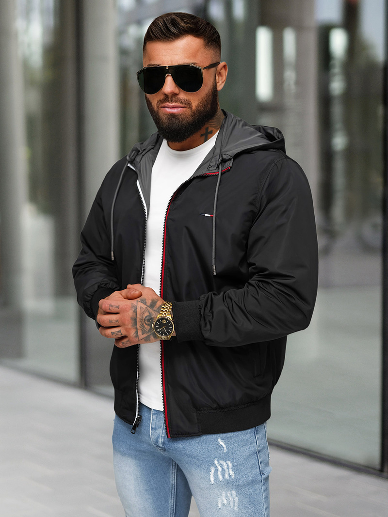 Herren Zweiseitige Jacke Grau OZONEE JS/16M9207/92