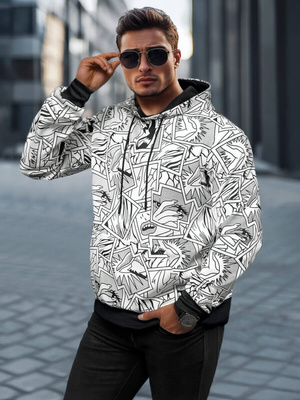 Herren Kapuzenpullover Weiß OZONEE JS/8B1256/1Z
