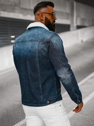 Herren Jeansjacke Sherpa Dunkelblau OZONEE NB/MJ516BSZ