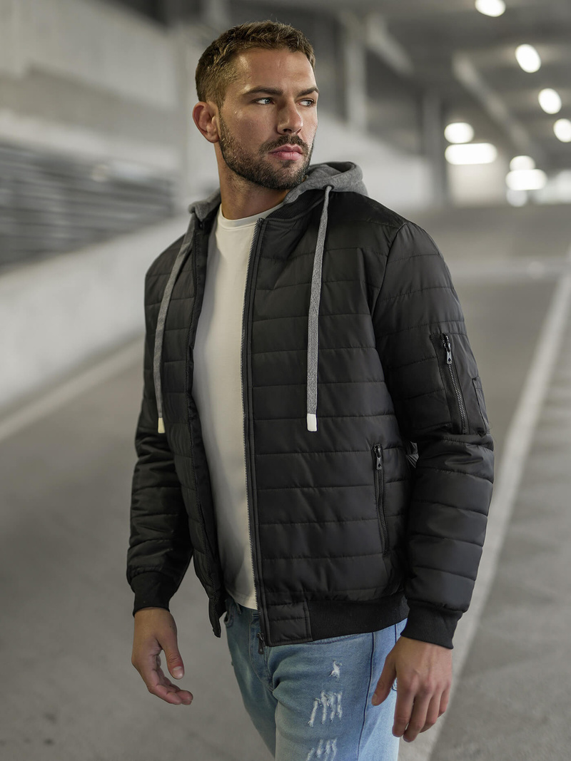 Herren Jacke Schwarz OZONEE JS/8M985/392Z