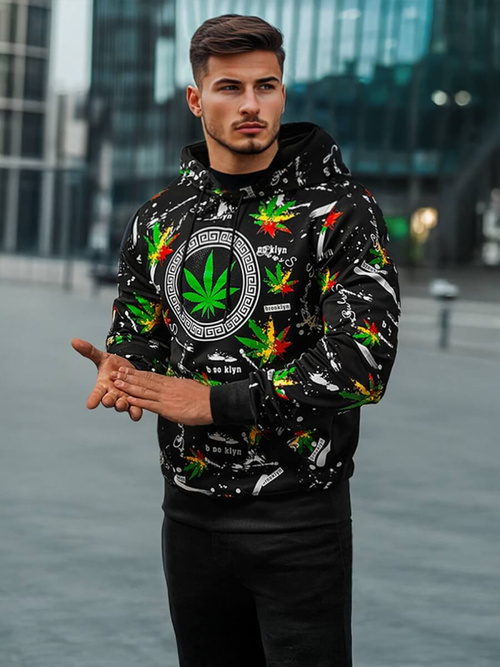 Herren Kapuzenpullover Schwarz OZONEE O/B269Z