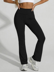 Damen Leggings mit Breiten Beinen Schwarz JS/35K1603/3Z