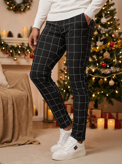 Herren Chino Hose Schwarz OZONEE DJ/5505Z