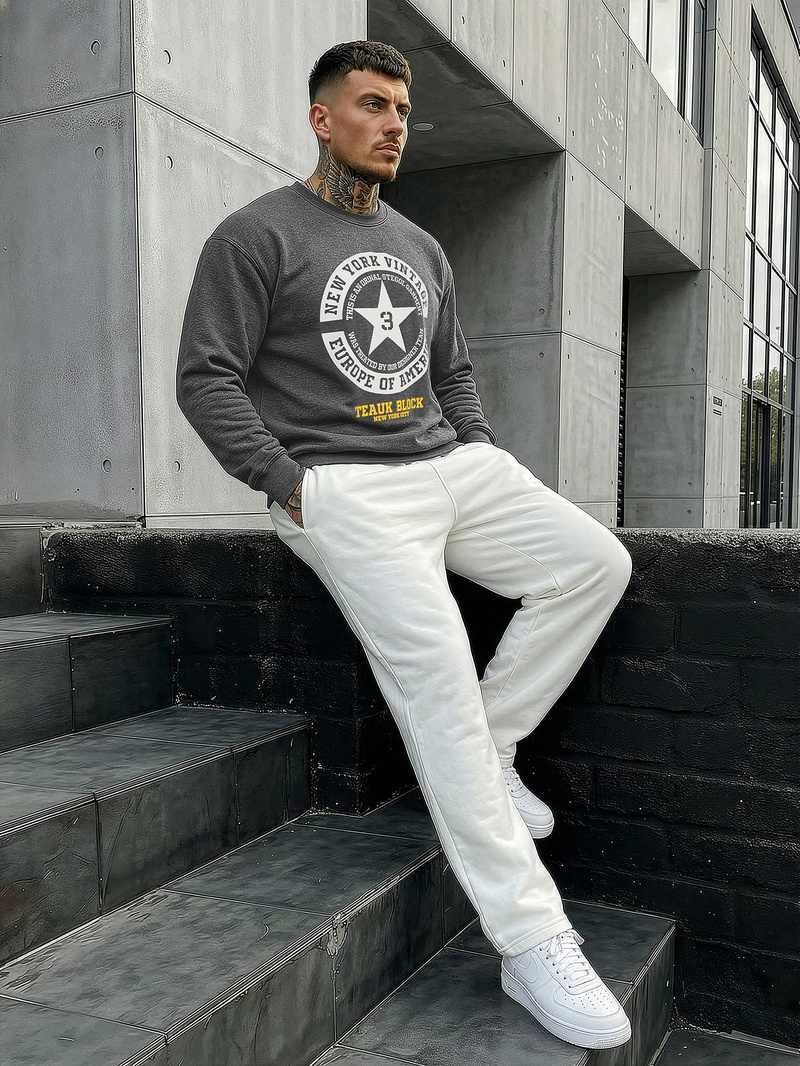 Herren Sweatshirt Dunkelgrau OZONEE JS/8B1768/5