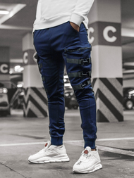 Herren Chino Jogger Dunkelblau OZONEE G/11132