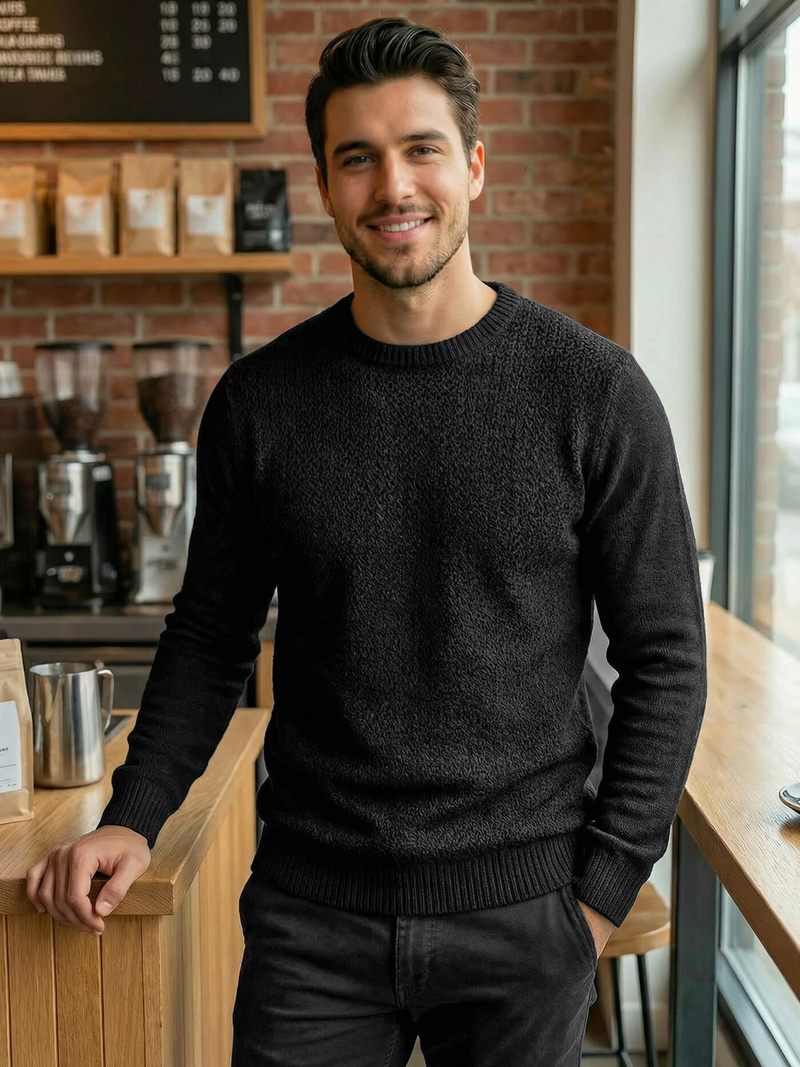 Herren Pullover Schwarz OZONEE JS/59B3607/3