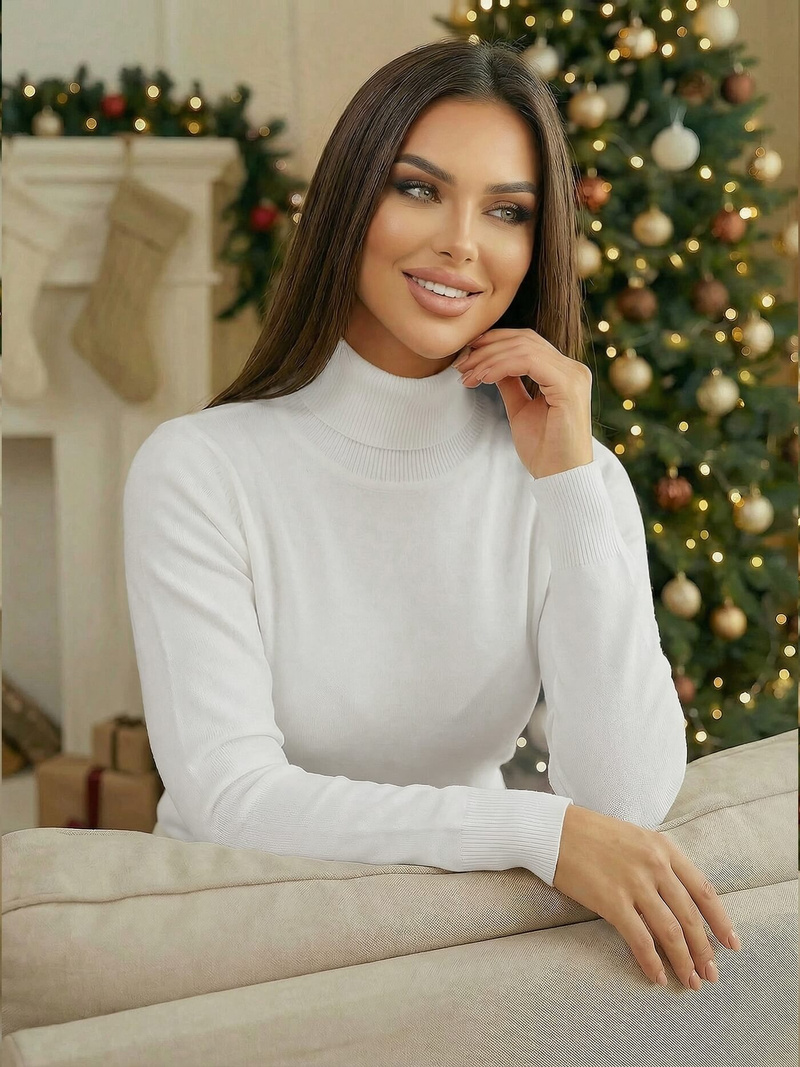 Damen Pullover Weiß OZONEE JS/8009/8Z