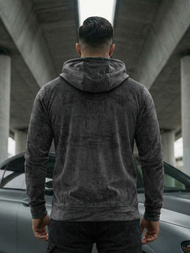 Herren Velours Kapuzenpullover Anthrazit OZONEE JS/8B1168/6Z