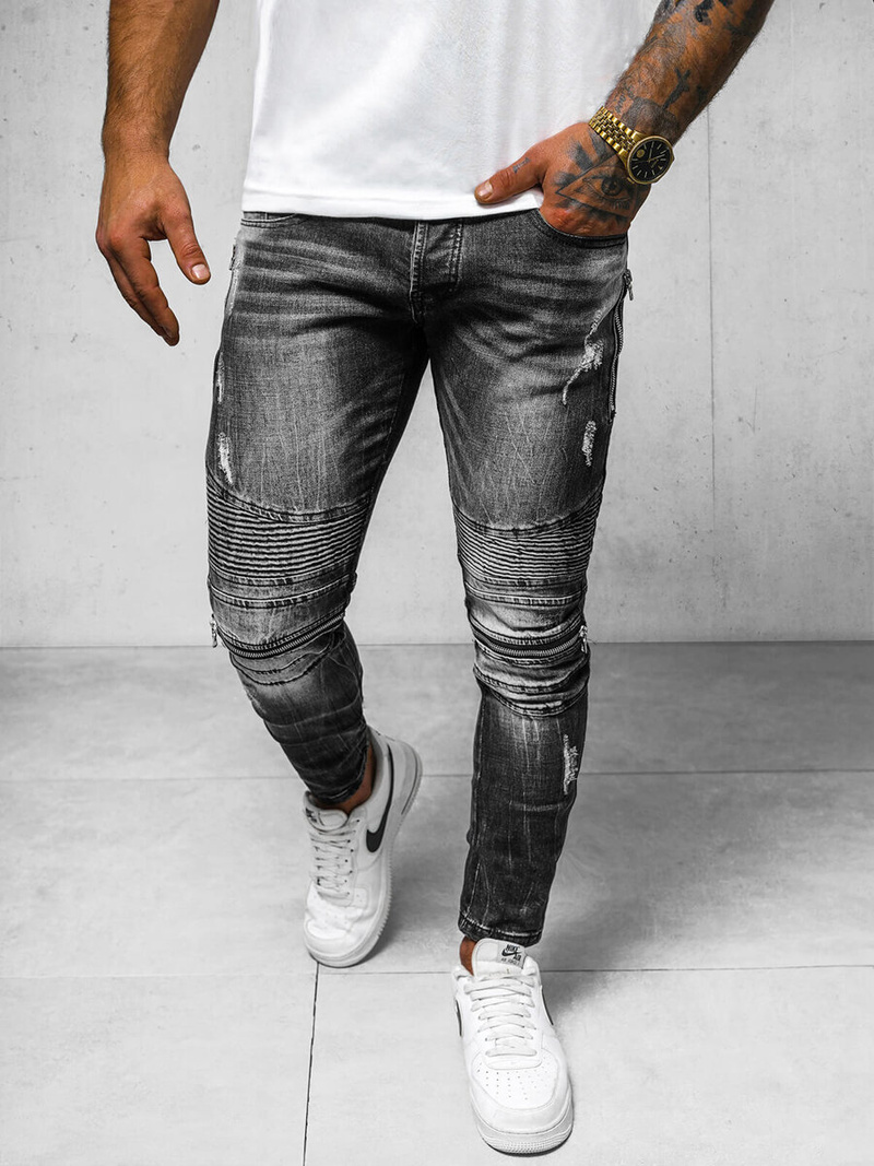 Herren Jeans Schwarz OZONEE NB/MP007NZ