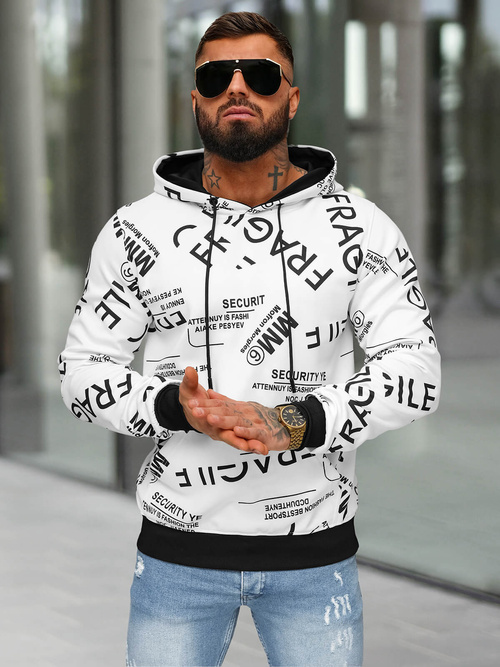 Herren Kapuzenpullover Weiß OZONEE JS/8B1255/1