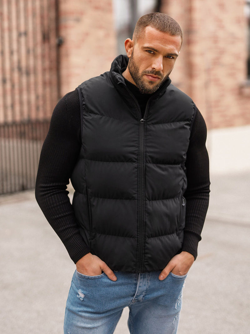 Herren Weste Schwarz OZONEE JS/18M1159/392Z