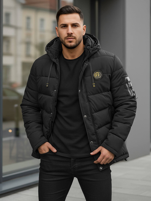 Herren Winterjacke Schwarz OZONEE JS/57M7503/392Z