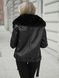 Damen Lederjacke Schwarz OZONEE JS/61M8507/392AZ