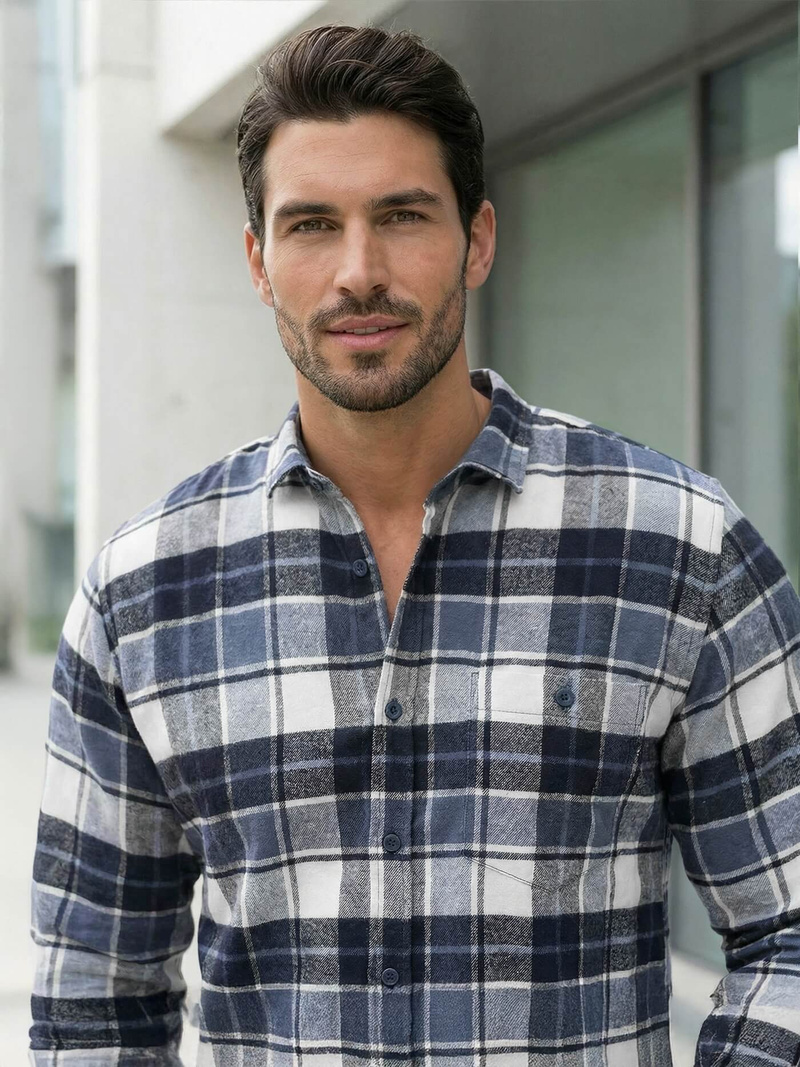 Herren Hemd Dunkelblau OZONEE V/V175Z