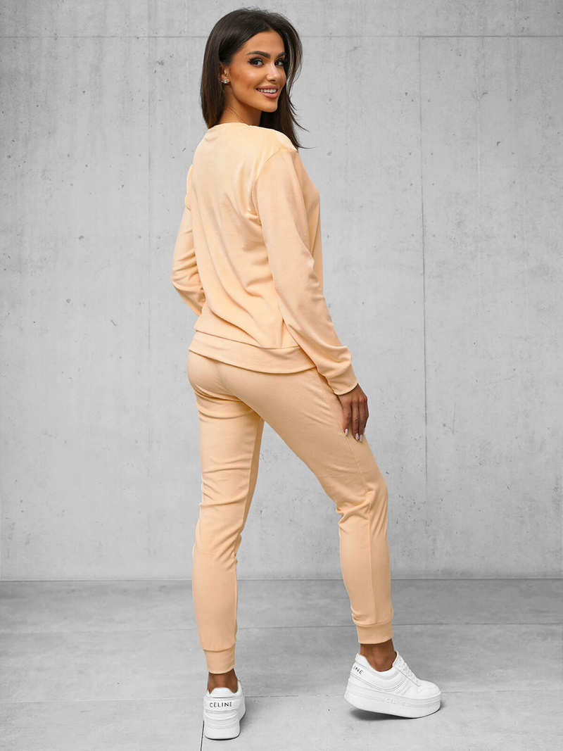 Damen Velours Sportanzug Lachsrot OZONEE O/8C1173/150Z