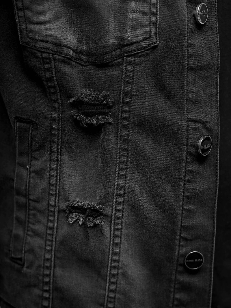Herren Jeansjacke Schwarz OZONEE NB/MJ506NZ