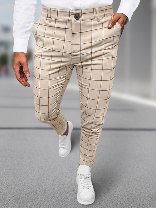 Herren Chino Hose Beige OZONEE DJ/5522Z