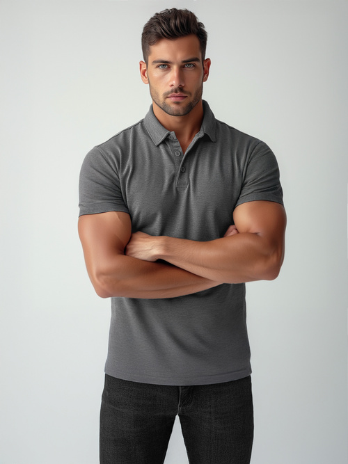 Herren Poloshirt Anthrazit OZONEE JS/8T80/5Z