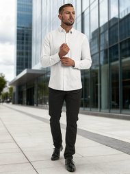 Herren Hemd Weiß OZONEE V/V185