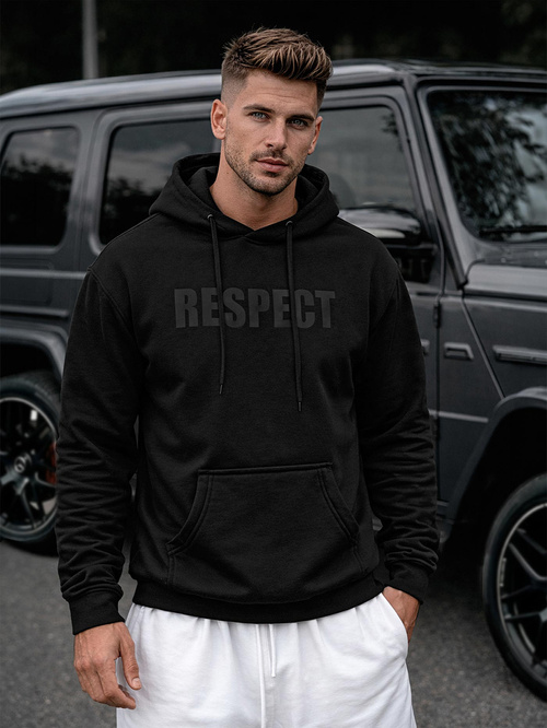 Herren Kapuzenpullover Schwarz OZONEE JS/8B1968/3