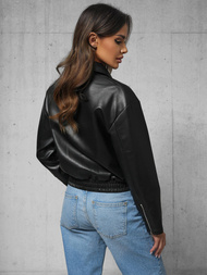 Damen Lederjacke Schwarz OZONEE O/G116