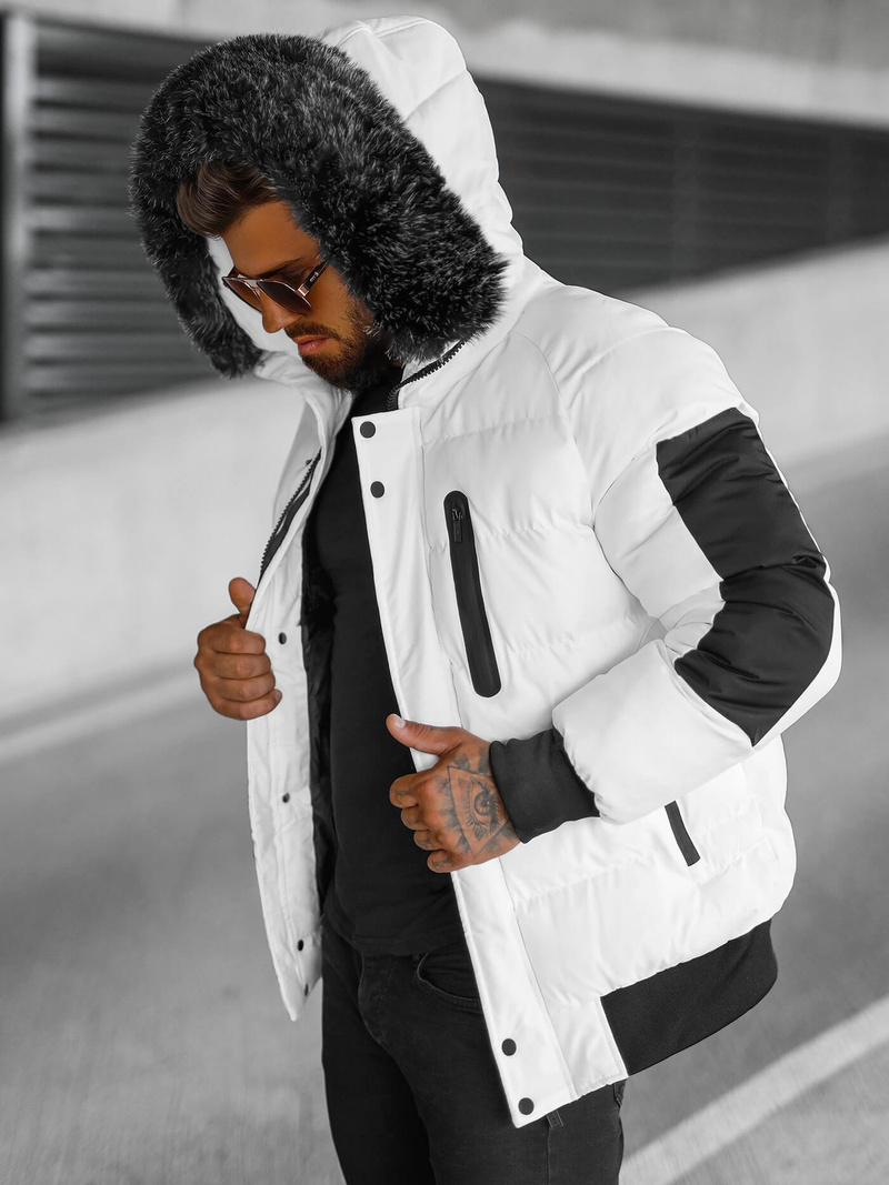 Herren Winterjacke Weiß OZONEE O/M798Z