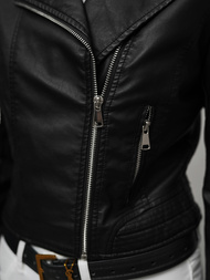 Damen Lederjacke Schwarz OZONEE JS/11Z8028Z