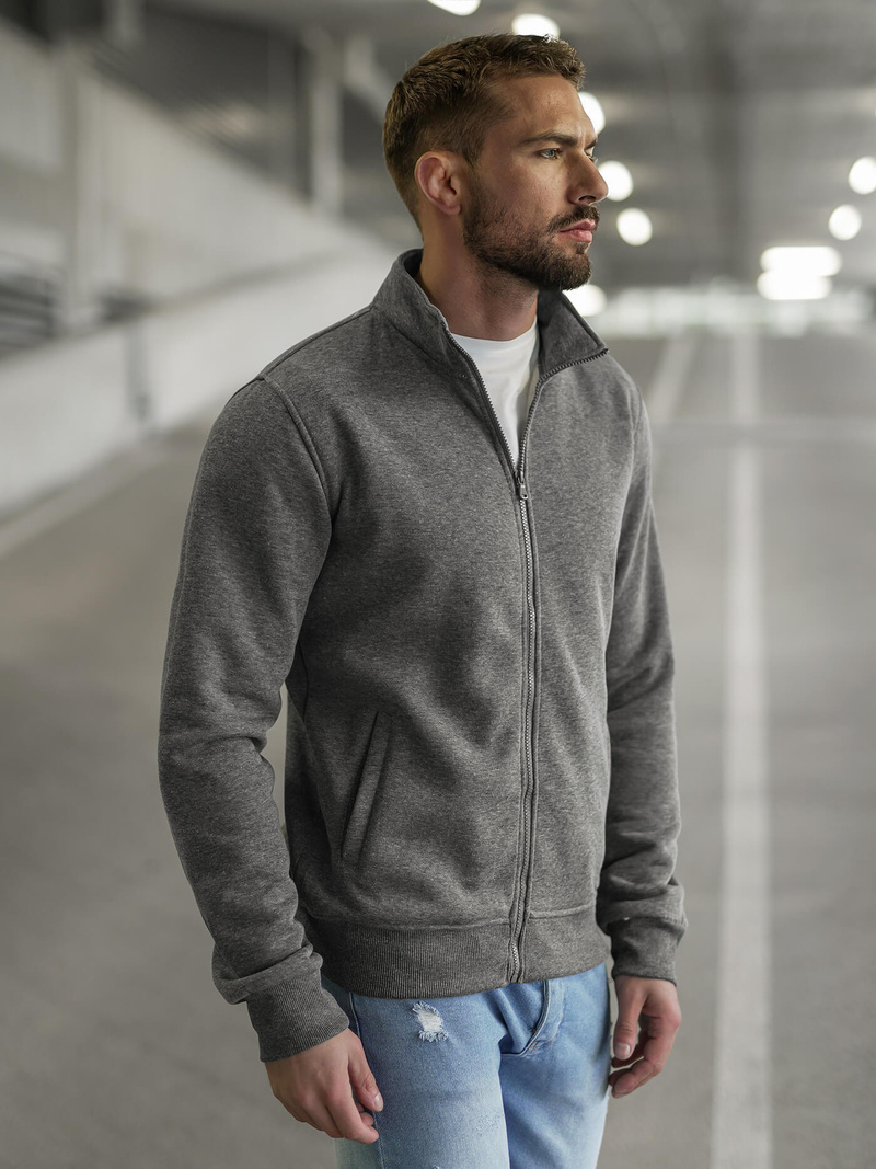 Herren Sweatjacke Dunkelgrau OZONEE JS/2002Z