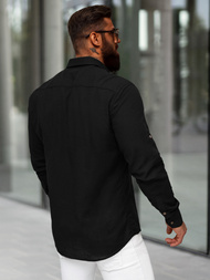 Herren Hemd Schwarz OZONEE O/V144