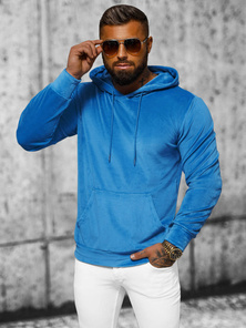 Herren Velours Kapuzenpullover Blau OZONEE JS/8B1170/17