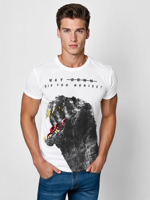 Herren T-shirt Weiß OZONEE O/T127/1Z