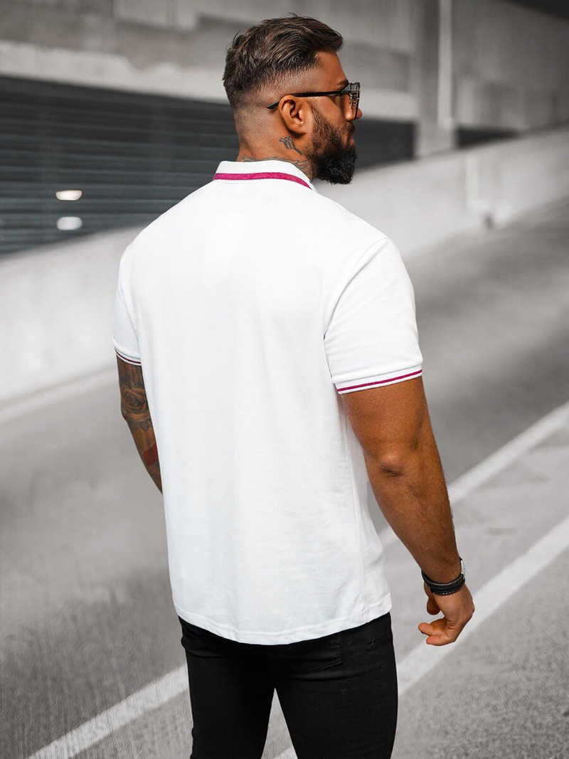 Herren Poloshirt Weiß OZONEE O/DA758