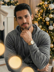 Herren Velours Sportanzug Anthrazit OZONEE JS/8C1169/6Z