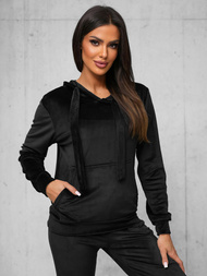 Damen Velours Sportanzug Schwarz OZONEE JS/35C1612/3