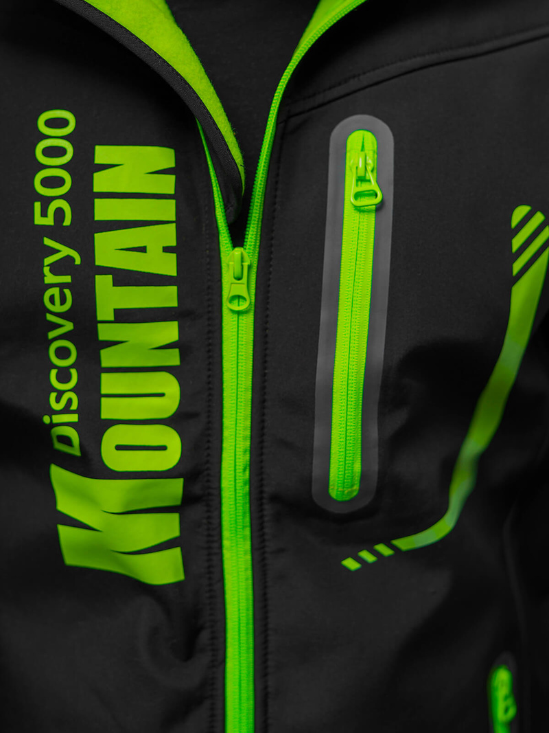 Herren Softshell Jacke Schwarz-Grün OZONEE JS/HH026/1A