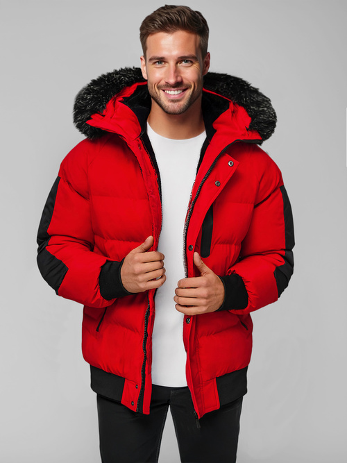 Herren Winterjacke Rot OZONEE O/M798