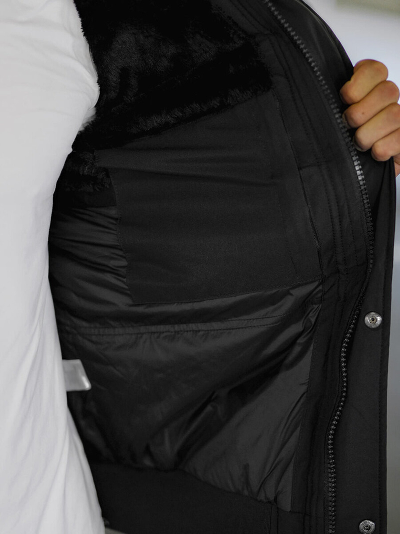 Herren Winterjacke Schwarz OZONEE O/M798Z