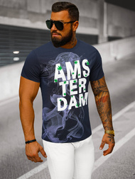 Herren T-shirt Marineblau OZONEE O/T128/25