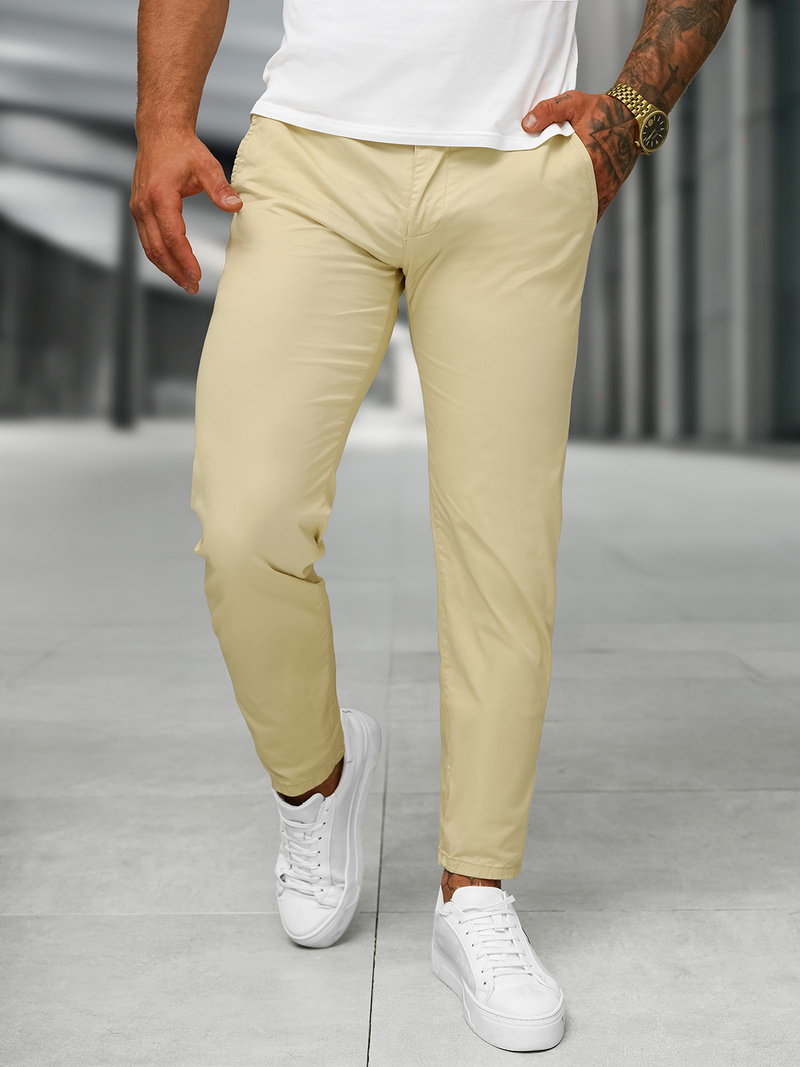 Herren Chino Hose Beige OZONEE BL/SK222/6