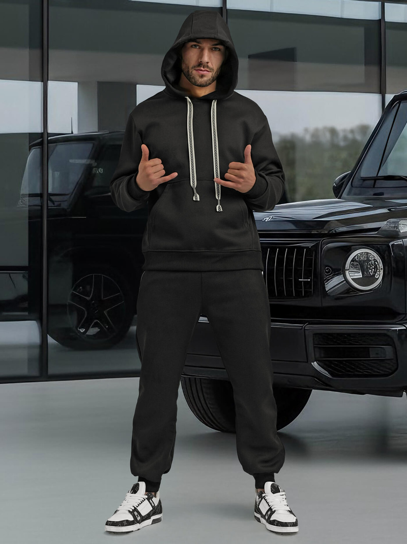 Herren Sportanzug Schwarz OZONEE O/3C582AB