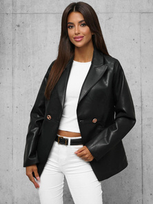 Damen Lederjacke Schwarz OZONEE JS/11Z8121Z