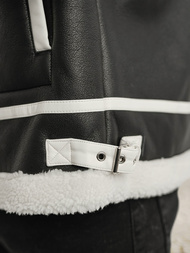 Herren Lederjacke Schwarz OZONEE JS/11Z8270