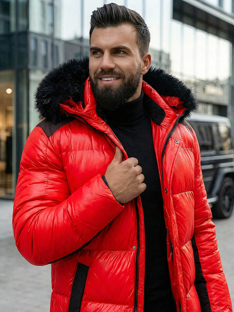 Herren Winterjacke Rot OZONEE O/M800Z