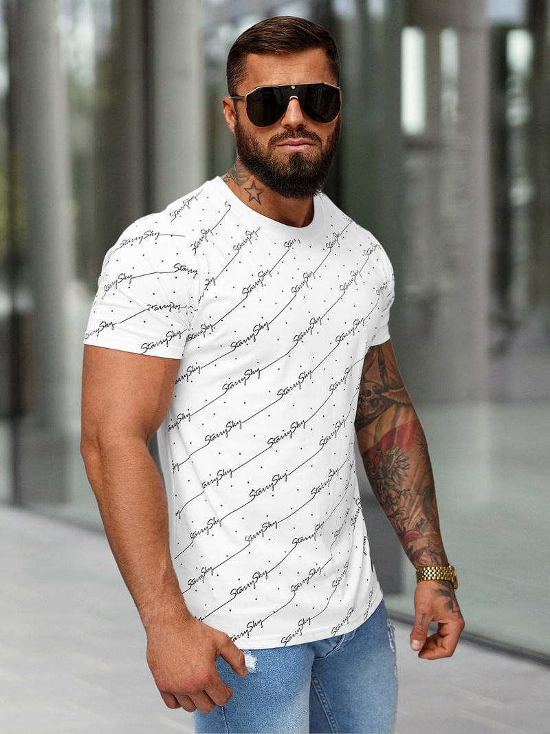 Herren T-shirt Weiß OZONEE O/QQ1323