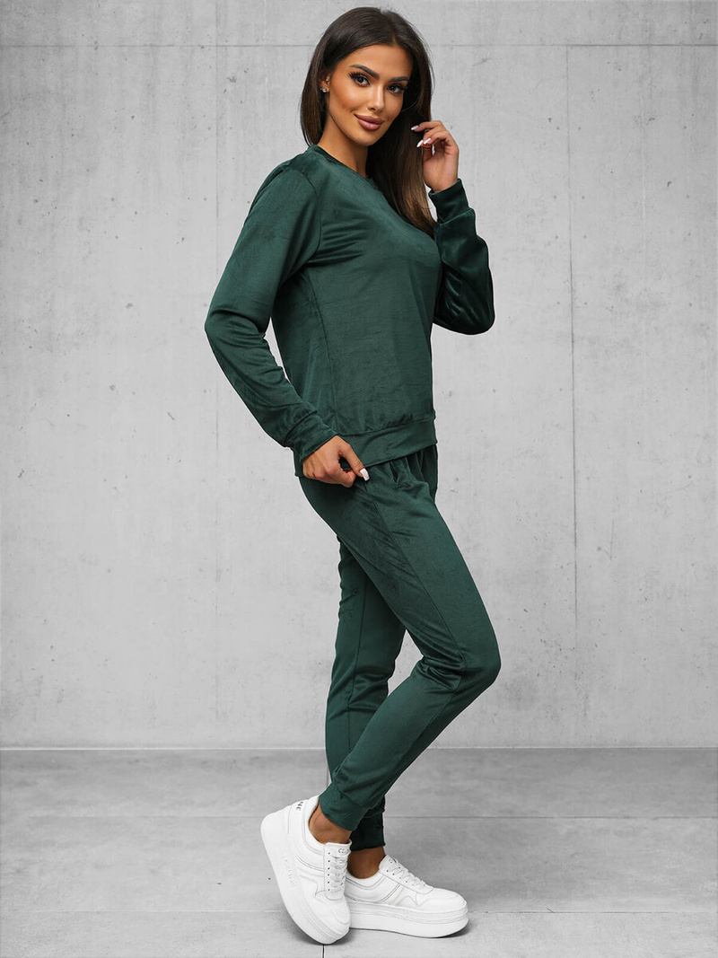 Damen Velours Sportanzug Dunkelgrün OZONEE O/8C1173/9Z