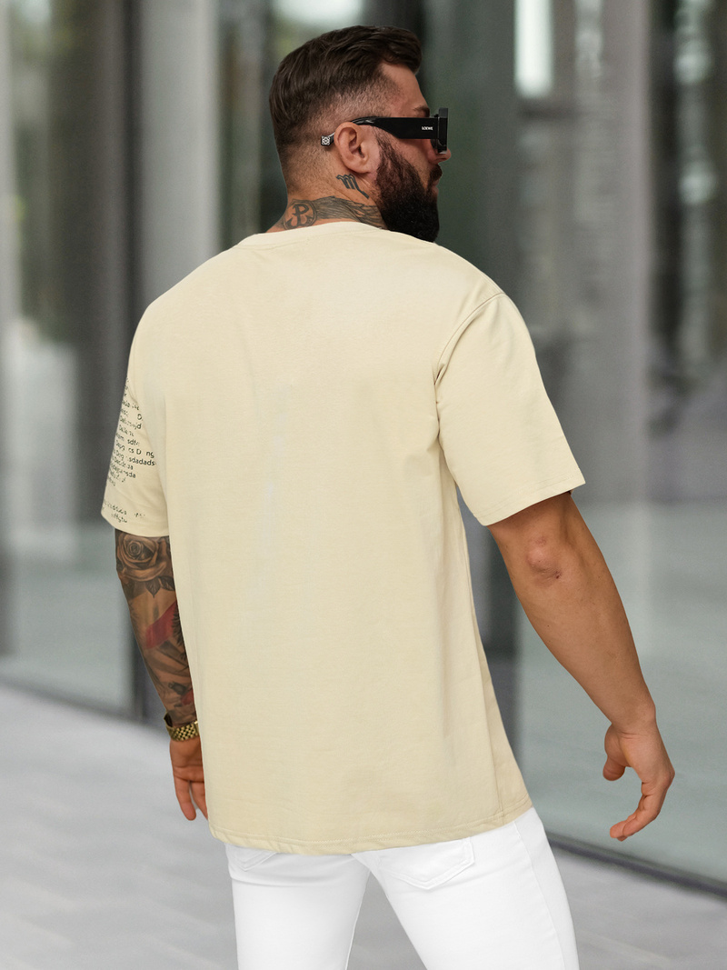 Herren T-shirt Beige OZONEE O/YN2/631