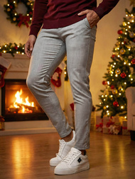 Herren Chino Hose Grau OZONEE DJ/5505Z